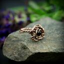 Turmalin regulowany pierścionek z miedzi - czarny kamień w wire wrapping