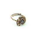 Ametyst regulowany pierścionek z miedzi - wire wrapping dla niej