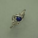 Mini pierścionek regulowany lapis lazuli wire wrapping stal chirurgiczna