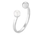 ręcznie zrobione srebrny pierścionek z kuleczką i białą perłą