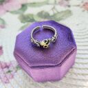 Pierścionek Jaspis Dalmatyński Serce regulowany stal chirurgiczna handmade