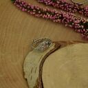 Regulowany pierścionek z kamieniem słonecznym w technice wire wrapping
