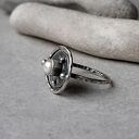 Sunset ring srebrny pierścionek z perłą