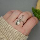 Pierścionek regulowany perła wire wrapping stal chirurgiczna