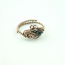 Turmalin - regulowany pierścionek z miedzi w technice wire wrapping