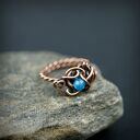 Regulowany pierścionek z apatytu i miedzi - wire wrapping