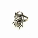 Pierścionek srebrny z Szarym Skarabeuszem