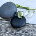 Kyanit i wiosna - srebrny pierścionek