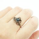 Szafirowy pierścionek z miedzi - regulowany wire wrapping