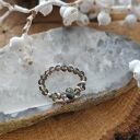 Pierścionek z kwarcem dymnym i turmalinem