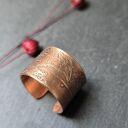 Pierscionek miedziany ptak kruk 1,5 cm - regulowany