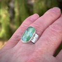 Kyanit i wiosna - srebrny pierścionek