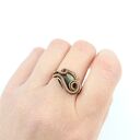 Szmaragd regulowany pierścionek z miedzi - wire wrapping