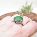 Zieleń - pierścionek ze szkłem