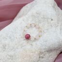 Pierścionek Candy z kwarcem różowym i jadeitem Cherry Veins