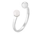 ręczne wykonanie srebrny pierścionek z kuleczką i opalizującą perłą