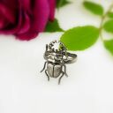 Pierścionek srebrny z Szarym Skarabeuszem