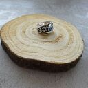 Duży Pierścień Kwiat Cyrkonia-Szafir