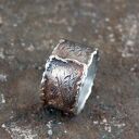 Szeroka obrączka-pierścionek unisex - srebro 1,2 cm, regulowany rozmiar
