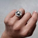 Sunset ring srebrny pierścionek z perłą