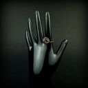 Apatyt regulowany pierścionek z miedzi - rękodzieło wire wrapping