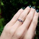 Pierścionek z Rubinem ze Srebra 925 "Skóra Krokodyla"