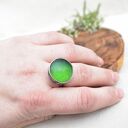 Zieleń - pierścionek ze szkłem