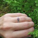 Pierścionek z Rubinem ze Srebra 925 "Skóra Krokodyla"