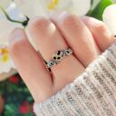 Pierścionek Jaspis Dalmatyński Serce regulowany stal chirurgiczna