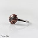 Kamyk - srebrny pierścionek z miedzią rozm. 8 (2210 04) ooak