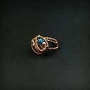 Apatyt regulowany pierścionek z miedzi - rękodzieło wire wrapping