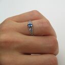 Pierścionek Cyrkonia-Szafir "Krokodylek"