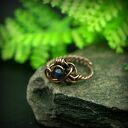 Szafirowy pierścionek z miedzi - regulowany wire wrapping