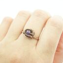 Ametyst regulowany pierścionek z miedzi