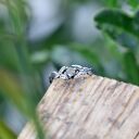 Pierścionek z Listkami i Jasnozielonym Szafirem r. 15