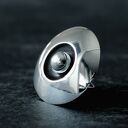 Duży polerowany pierścionek, pierścień ze srebrną