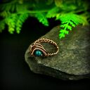 Chryzokola w miedzianym wire wrapping - regulowany pierścionek dla niej