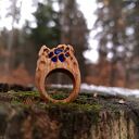 Drewniany pierścień lączony z żywicą "Druid's