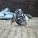 Róża Wiatrów - srebrny pierścionek Boho z kompasem (amulet podróżniczy)