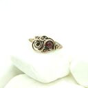 Rubin regulowany pierścionek z miedzi - wire wrapping