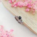 Pierścionek Lawa Wulkaniczna regulowany stal chirurgiczna handmade wirewrapping