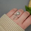 Pierścionek regulowany perła wire wrapping stal chirurgiczna
