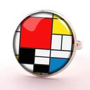 hand made mondrian pierścionek regulowany