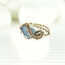 Regulowany pierścionek z kyanitem i miedzi - wire wrapping