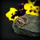 Szmaragd regulowany pierścionek z miedzi - wire wrapping