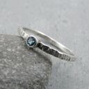 Hammered blue topaz dot