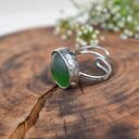 Zieleń - pierścionek ze szkłem