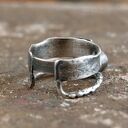 szafir, srebro, złoto - oksydowany pierścionek