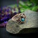 Apatyt regulowany pierścionek z miedzi