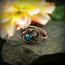 Apatyt regulowany pierścionek z miedzi